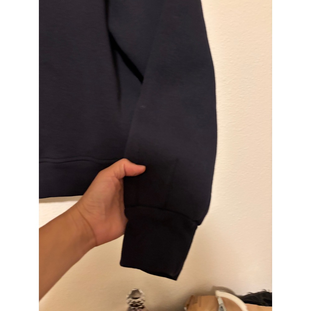 G. Label by Goop Made in Italy Puff Sleeve Sweatshirt Womens Medium Navy Blue - Picture 5 of 8